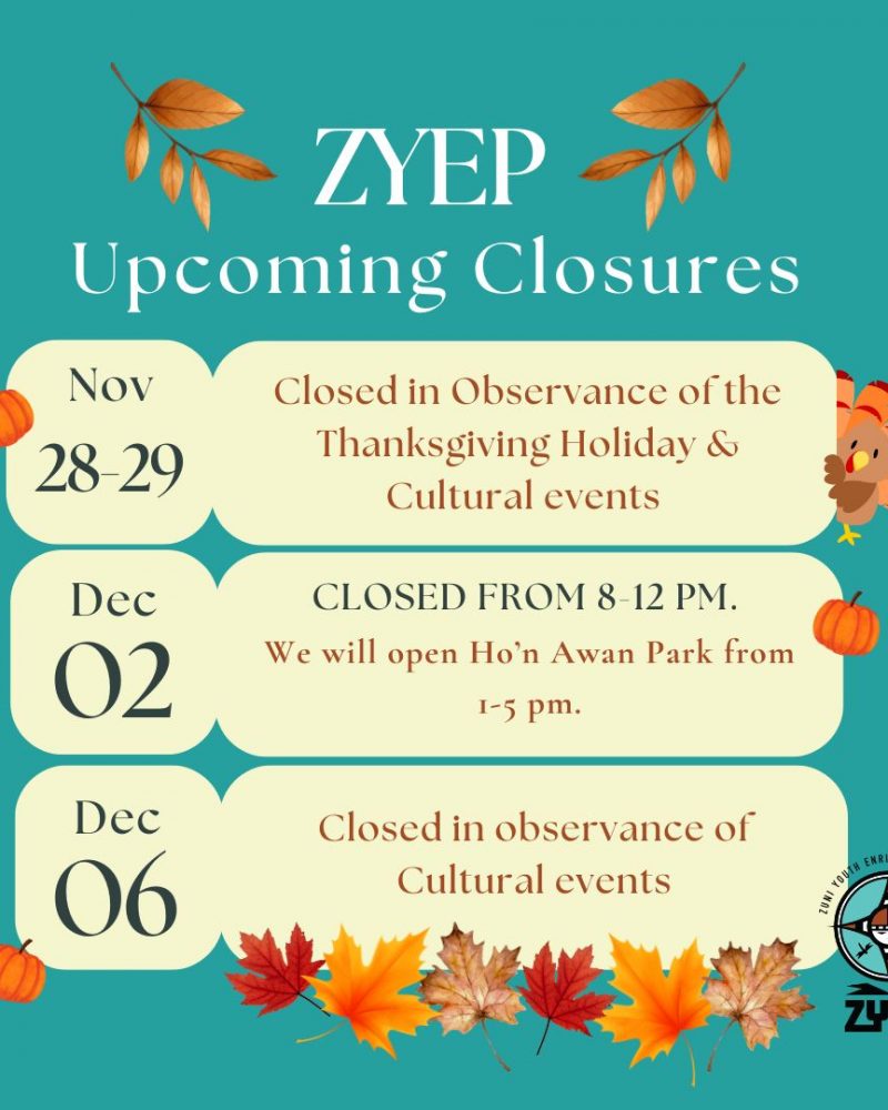 ZYEP Holiday Closures